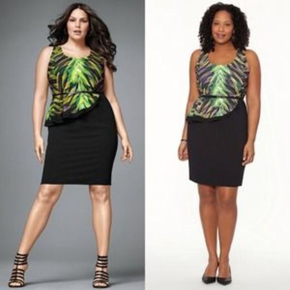 ✨Host Pick✨ Lane Bryant Botanical Print Side Peplum Dress Belted Plus Size - Picture 1 of 6